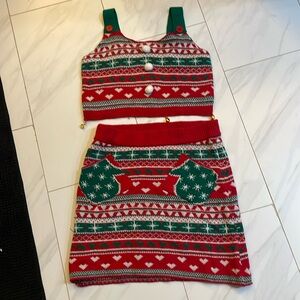 Never worn!  love on a hanger Christmas two piece set.  Medium